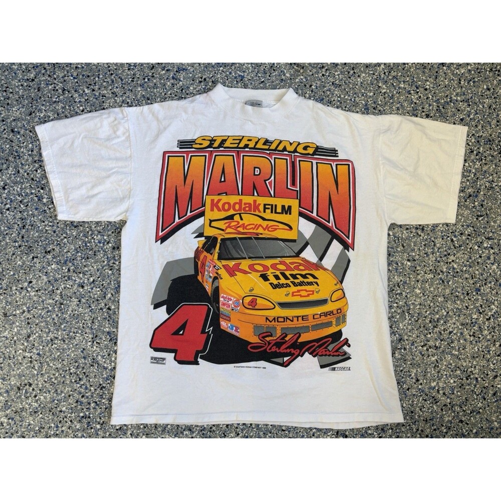 Tultex Vintage 1996 Sterling Marlin #4 Kodak Film NASCAR Racing T-shirt Size XL